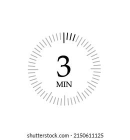 The 3 minutes, stopwatch vector icon, digital timer. clock and watch, timer, countdown symbol.