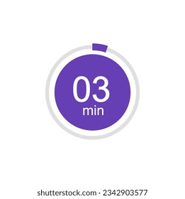 3 minutes timers Clocks, Timer 3 min vector illustration.