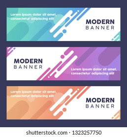 3 Modern banner design template, vector abstract background with gradient