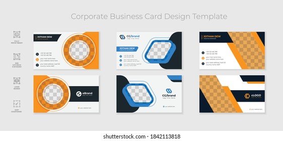 3 modern minimal corporate business card template design 