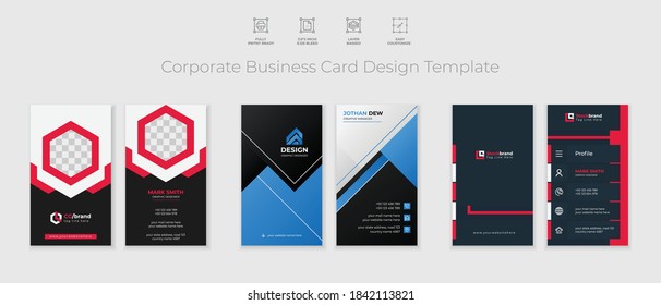 3 modern minimal corporate business card template design 