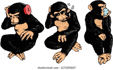 3 monkeys symbol in modern world