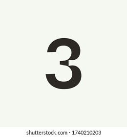 3 monograma. Resumen del diseño del logotipo de la letra 3. Símbolo creativo relleno. Marca de logotipo. Icono vector universal - Vector