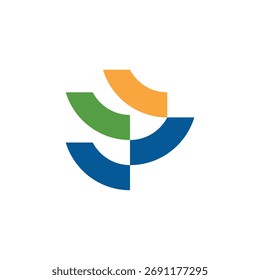 3 Monogram Logo con gran color
