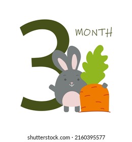 3 month of a baby s life with a bunny