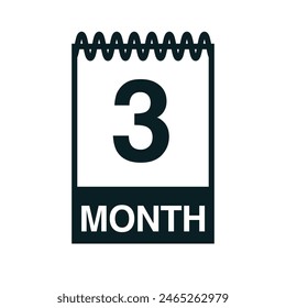 3 month calendar icon vector illustration eps