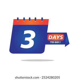 3 More Day. 3 Day Icon. 3 Day Vector illustration