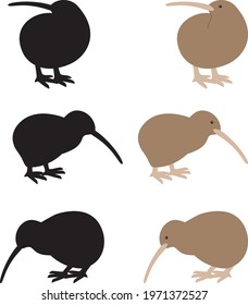 3 New Zealand Kiwis Silhouette