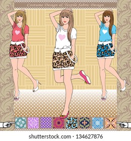 3 nice fashion girls ,vector