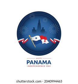 3 november panama independence day background vector image