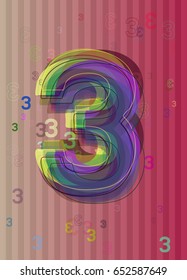 3 Number art design