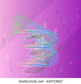 3 Number art template