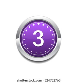 3 Number Circular Vector Purple Web Icon Button
