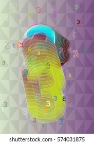 3 Number design art