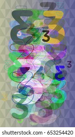 3 Number design art