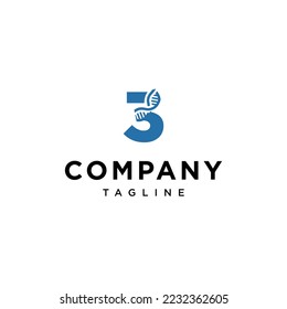3 Number DNA Genetic Vector logo icon vector Template.eps