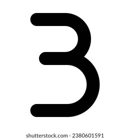 icono de vector de línea de 3 números