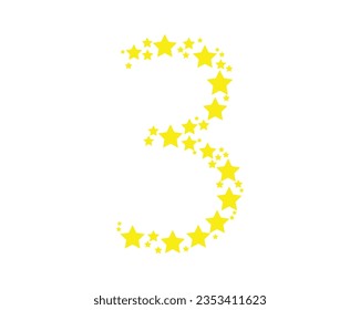 3 number logo design element 