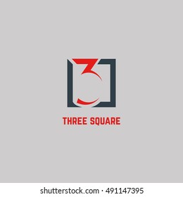 3 Number logo design vector