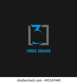 3 Number logo design vector