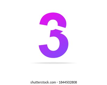 3 number logo icon design. For brand label, desing template elements, creative poster and more