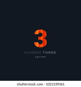 3 Number logo letter style vector template