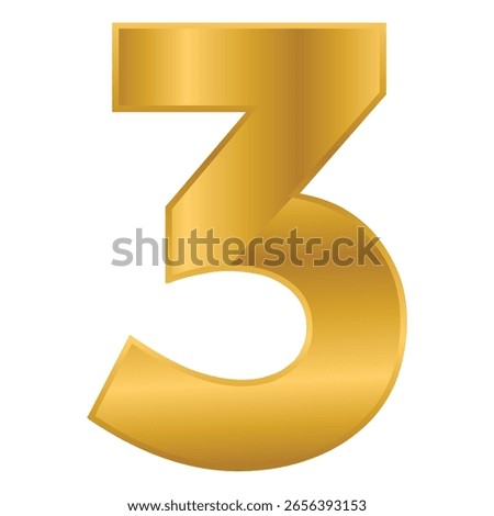 3 Number Luxury Logo Design vector template illustration