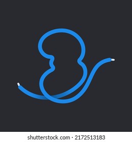 3 number made shoelace. Vector isolated font for app logo, sport design, creative template and more
