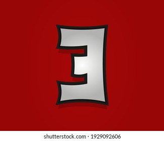 3 number Rock and Roll font. Classic, retro vintage 1970s design. Vector font for rock music poster, vintage label and more