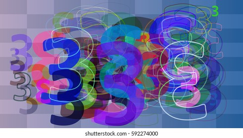 3 Number template background