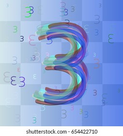 3 Number template design