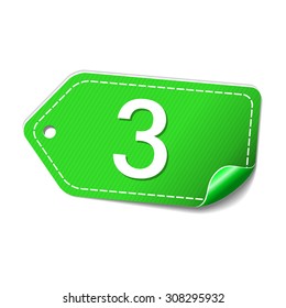 3 Number Vector Green Web Icon