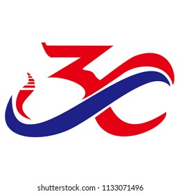 3 number vector logo