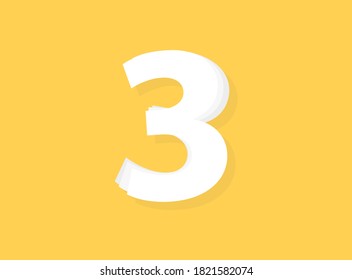 3 Number vector, modern layers design font. Eps10 illustration             