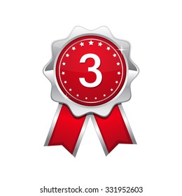 3 Number Vector Red Web Icon