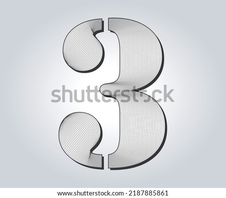 3 numeric guilloches design used gift cheque and money 