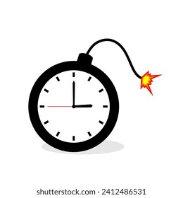 3 o'clock timer bomb illustration clip art vector editable