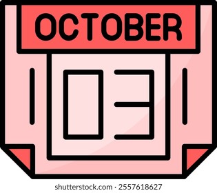 3 October Filled Style Icon Design