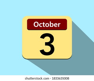3 de octubre - Imagen vectorial de un icono de un calendario