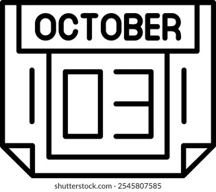 3 October Vector Icon Outline Stlye