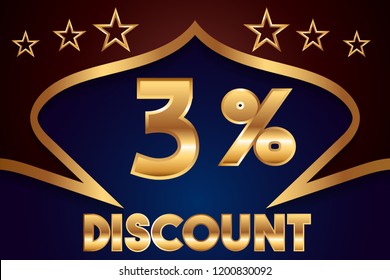3% off discount promotion sale,  sale promo marketing.