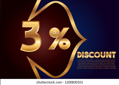 3% off discount promotion sale,  sale promo marketing.