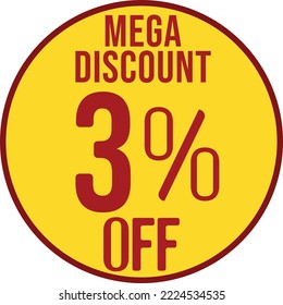 3%, off,%, mega descuento, círculo amarillo y rojo, descuento, mega, descuento, venta, super,icon, tag, especial, ofertas, promoción, carta,publicidad,comercio,especial,vender,vender,ofrecer,marketing