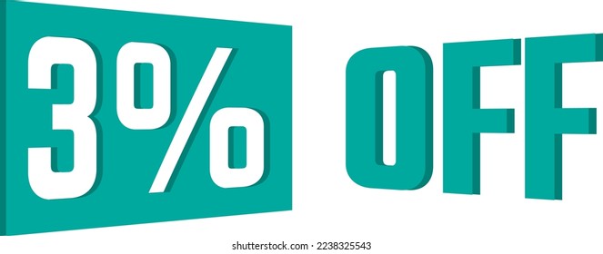 3% OFF Vector Illustration banner with a white background