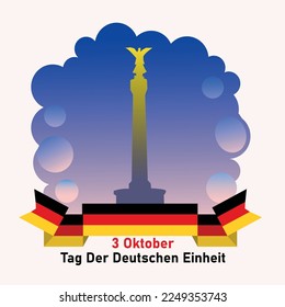 3 Oktober Tag der Deutschen Einheit. Day of German Unity (inscription in German). Vector art illustration