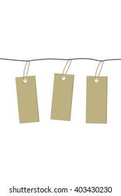 3 Old Paper Labels, Isolated On White Background, Vector Illustration