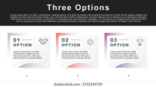3 Optionsfelder Unternehmensgrafik 