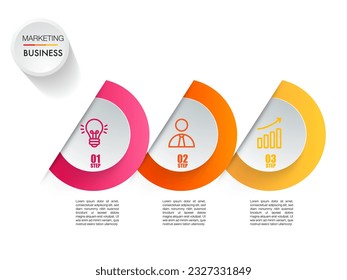 3 option infographic template for marketing business 