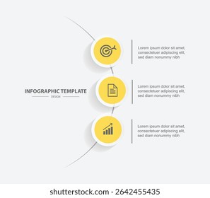 conception de mise en page infographique de processus de 3 options avec la ligne circulaire pour l'entreprise et webdesign 