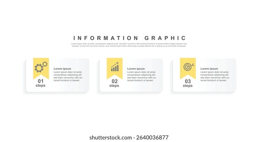 3 option or process layout infographic template with paper design vector for marketing business and presentation 